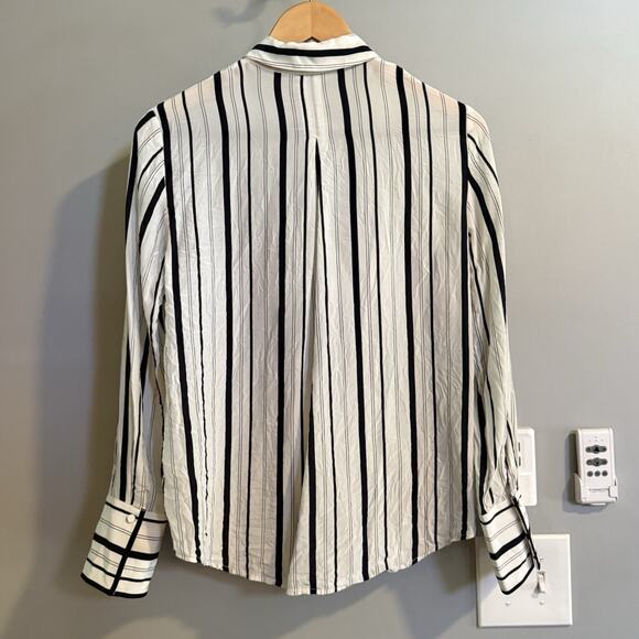 Club Monaco Ralph Lauren Top Silk Safari Striped Button Up Women’s Small - Picture 2 of 7